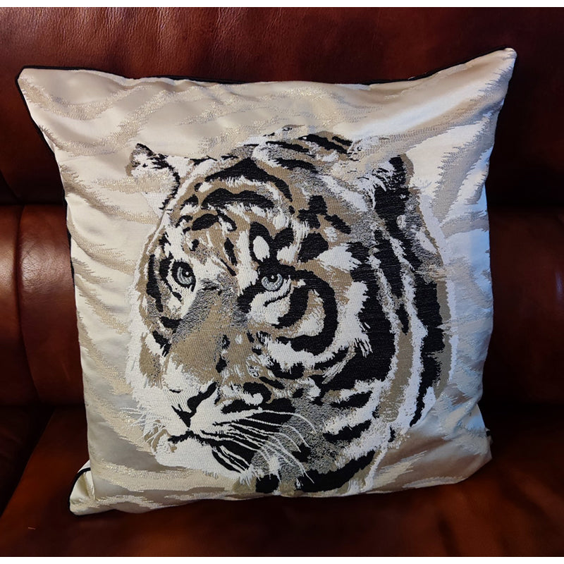 Sofa Cushion Cover - Leopard and Tiger Pattern, Satin Fabric, 45x45cm or 50x50cm