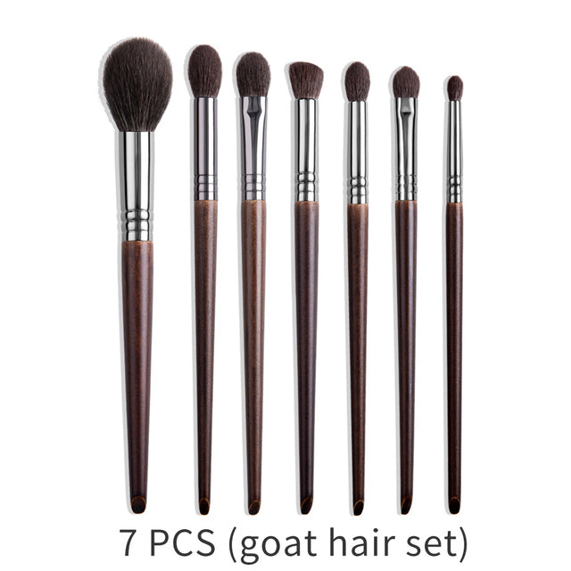 Natural Makeup Brush Set with Goat Hair - 22/24 Pieces for Face & Eyes