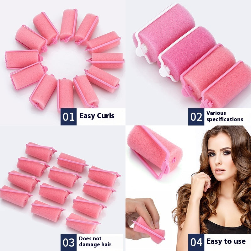 Big Wave Hair Curler Set - 12-Pack Silicone Sponge Stick Curling Tools