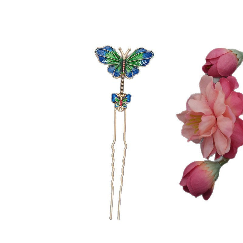 Women's Versatile Hair Accessory with Butterfly Design - Retro Hairpin or Headband
