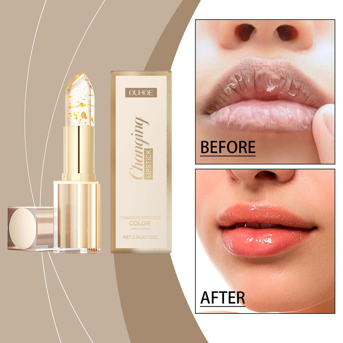 Gold Leaf Color-Changing Nourishing Lipstick 3.5g
