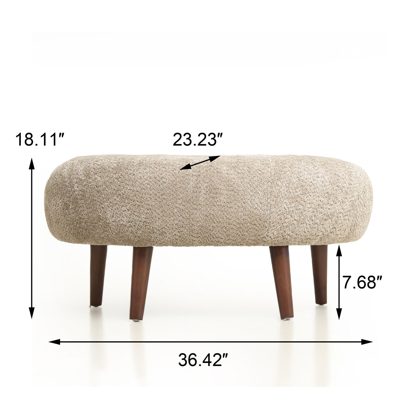 36-Inch Chenille Fabric Bucket Chair with Ottoman - Camel