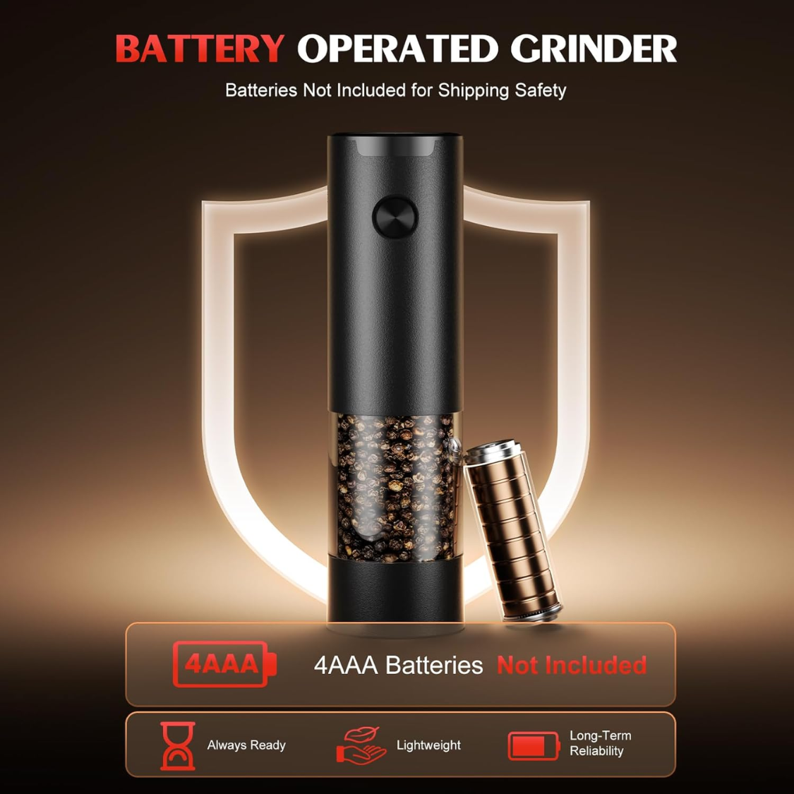 Electric Salt and Pepper Grinder Set with LED Light, Adjustable Coarseness, Large Capacity