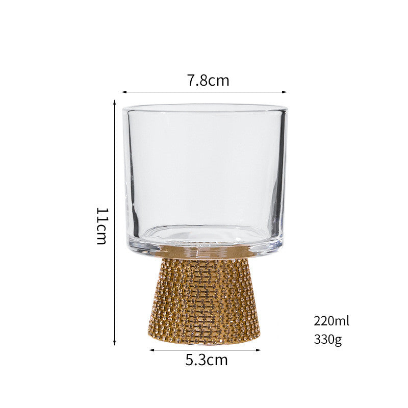 Luxury Diamond-Encrusted Crystal Wine Glass - Multiple Colors & Styles
