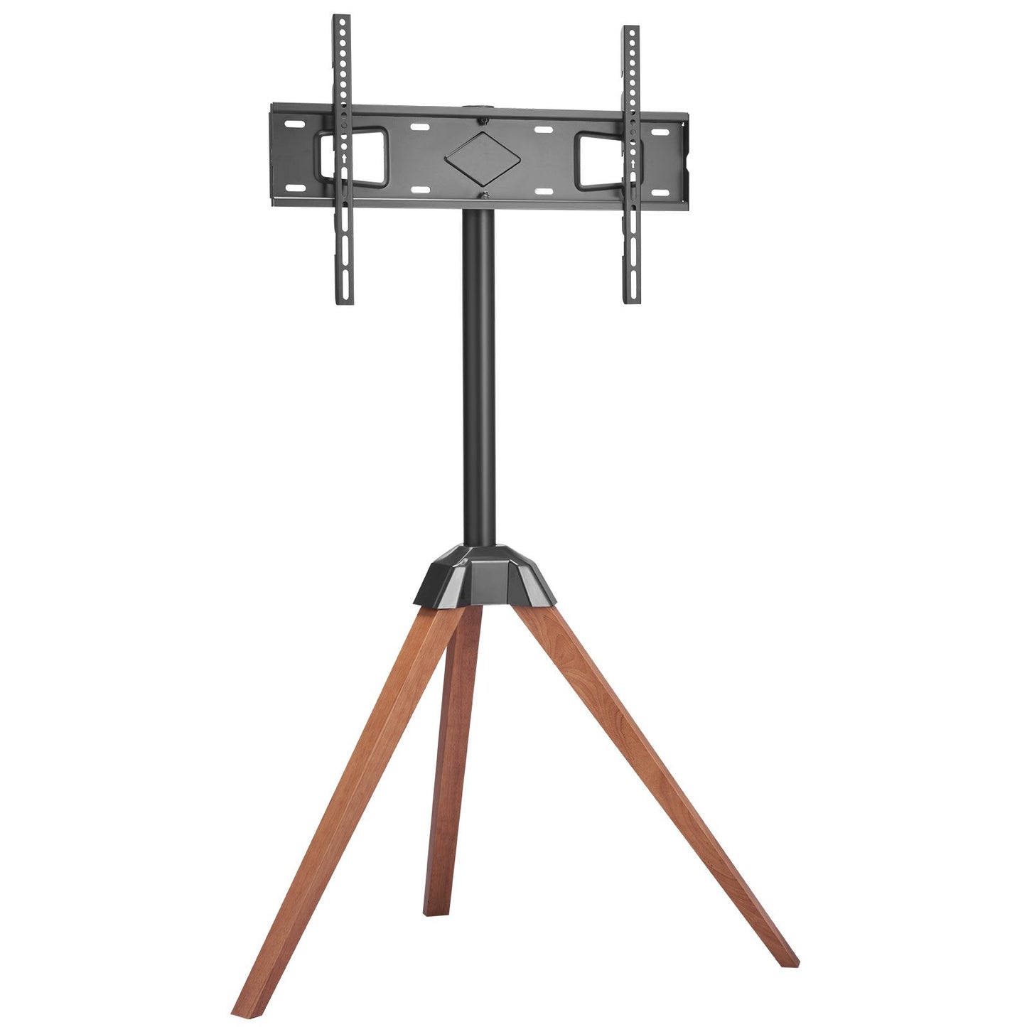 Portable Tripod TV Stand for 40-65 Inch TVs - Oak Wood Legs