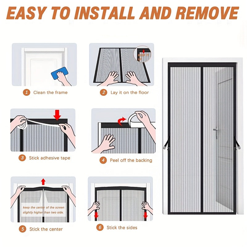 Magnetic Mosquito Screen Door - Diamond Mesh, No Drilling, Breathable Insect-proof Mesh