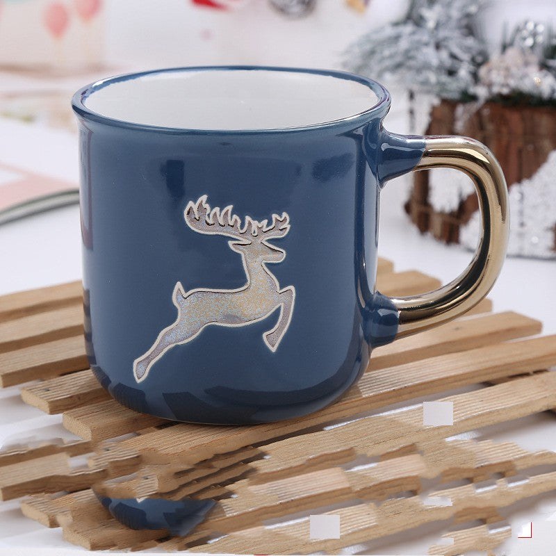 Christmas Cartoon Snowman Santa Ceramic Mug - Holiday Gift Drinkware