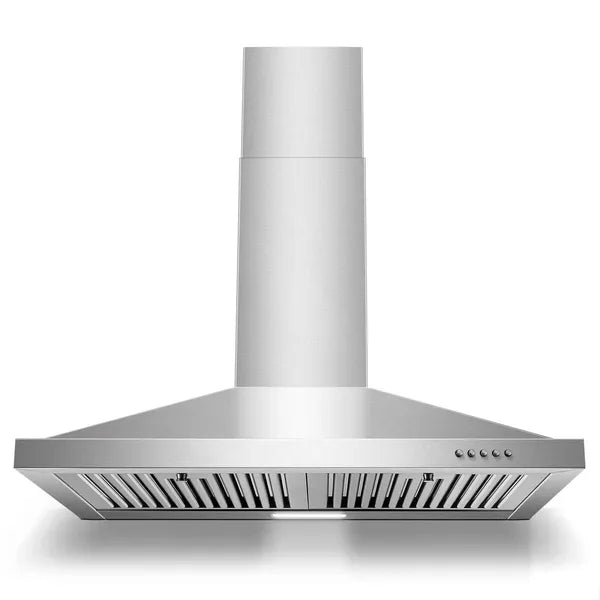 30-Inch Wall Mount Range Hood - Stainless Steel Kitchen Vent with Baffle Filters