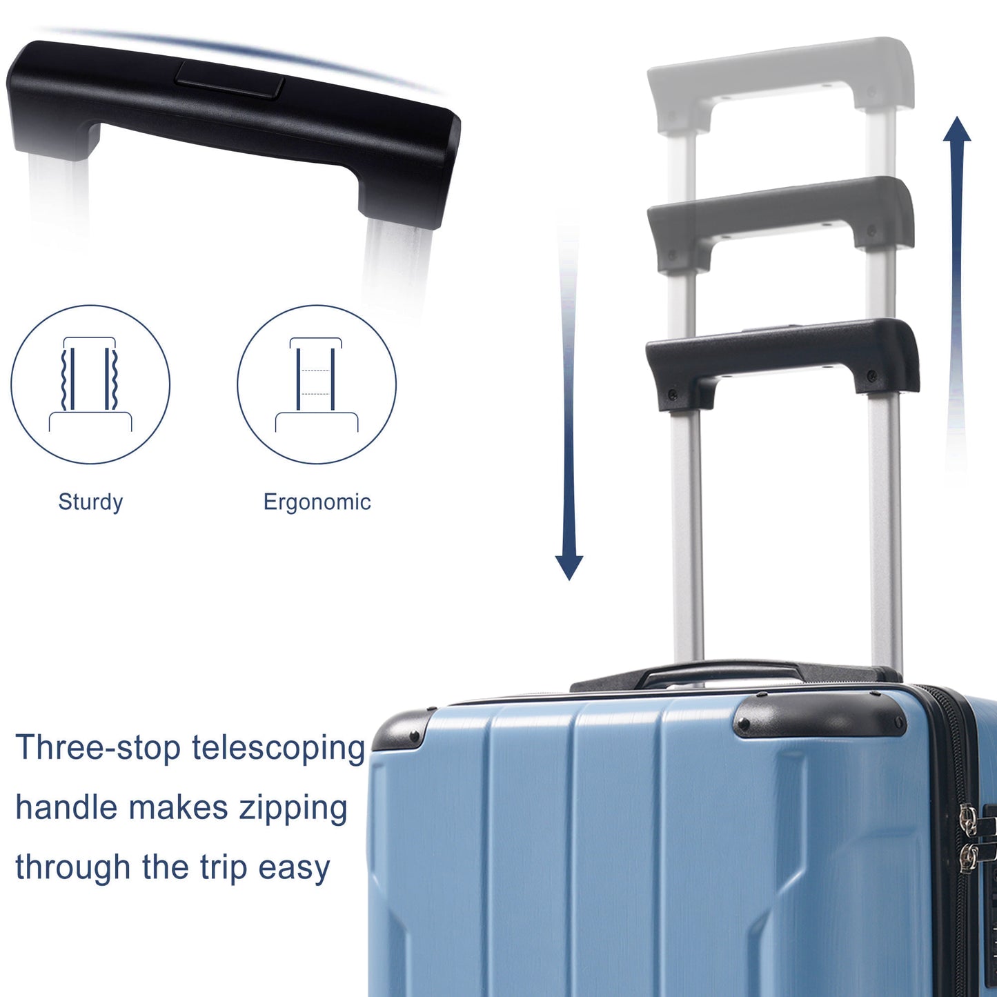 20-Inch Lightweight Hardshell Carry-On Luggage with Spinner Wheels