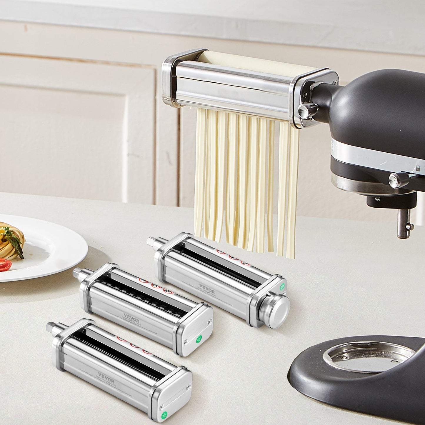 Pasta Roller Cutter Set for KitchenAid Stand Mixer - 3 Pieces