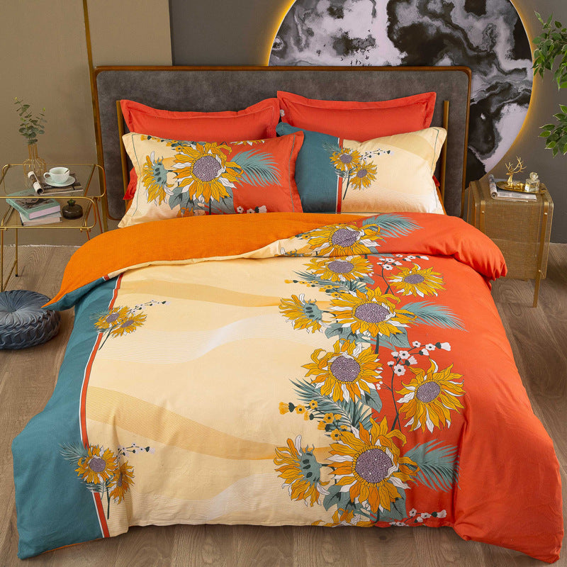 Cotton Winter Bedding Set with Quilt Cover and Sheets - Multiple Sizes & Styles