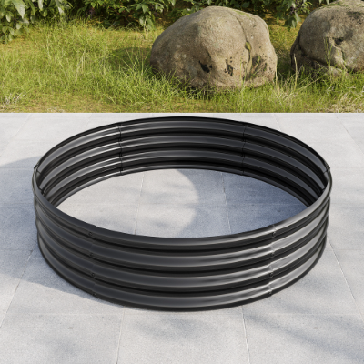 2-Pack Tall Round Metal Garden Bed - Raised Planter Box for Vegetables & Flowers