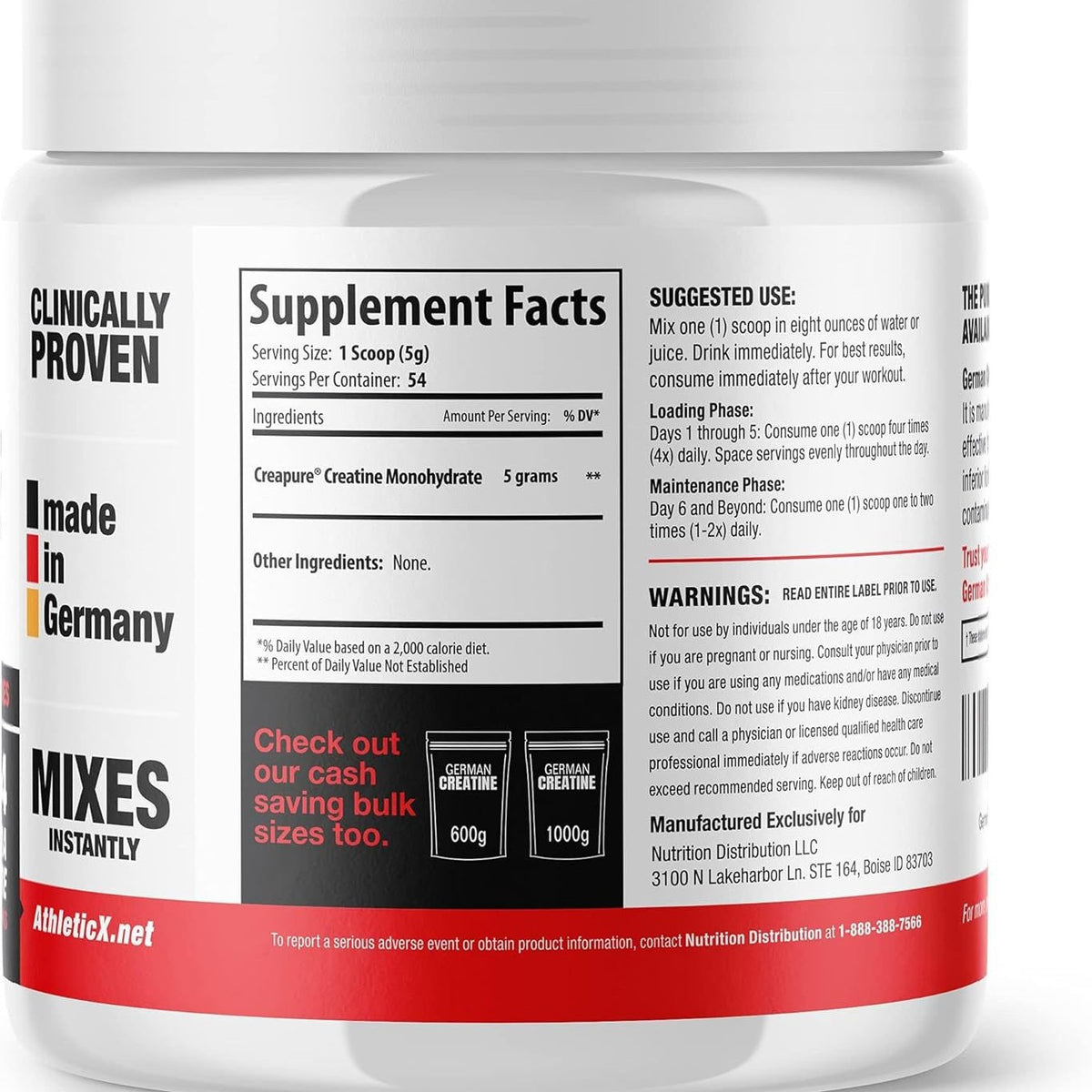 Creatine Monohydrate Powder 270g