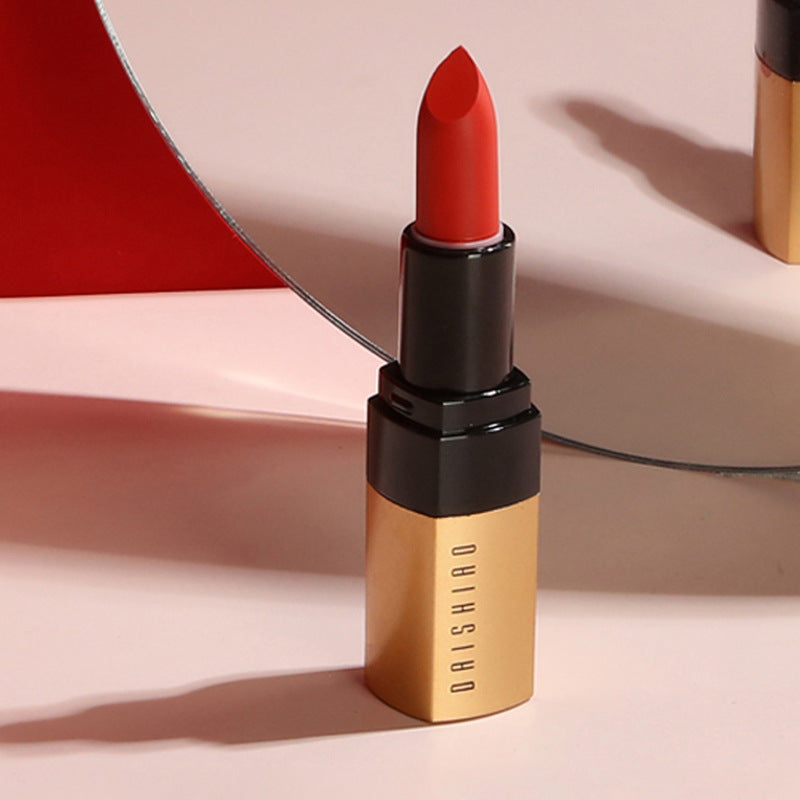 Waterproof Lipstick with Gold Tube - Matte Nonstick Cup for Makeup