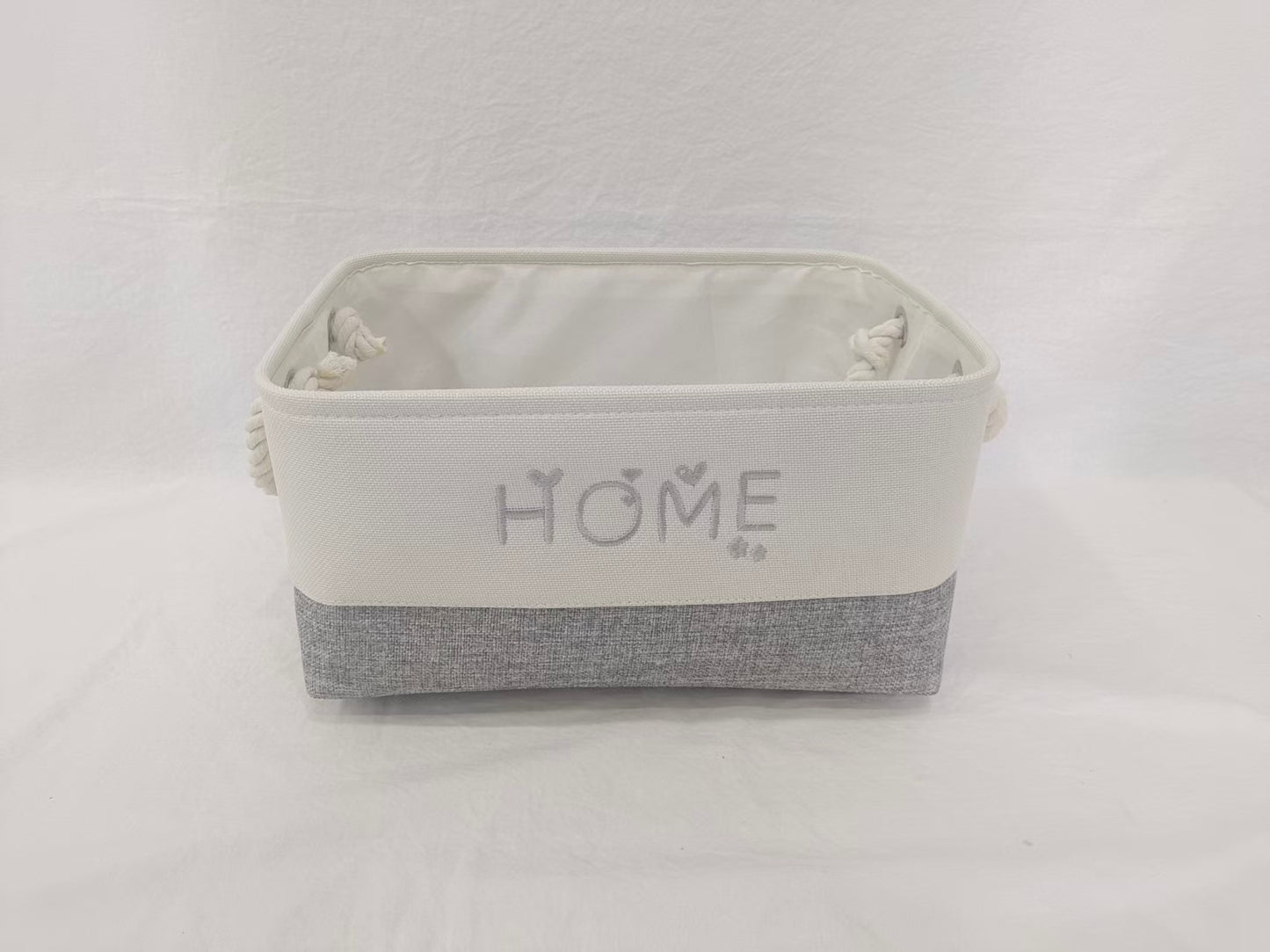 Fabric Storage Basket - Imitation Linen Splicing Model 32x22x16cm - 1 Piece