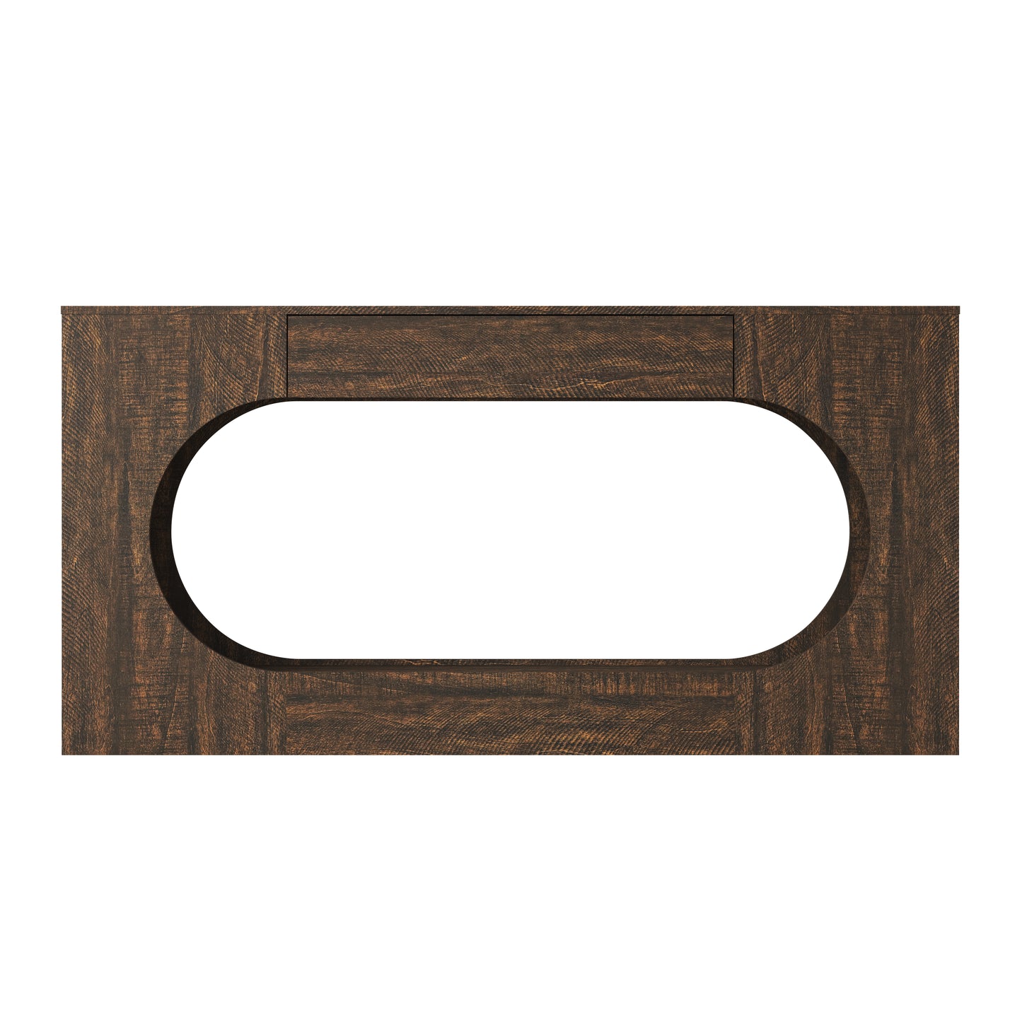 Narrow Walnut Wood Grain Console Table with Drawer - 63"