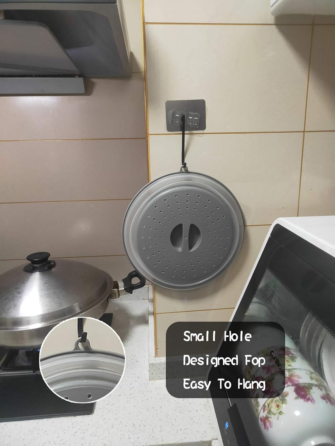 Microwave Splatter Cover Vented Food Guard with Hook Hole - Kitchen Gadget