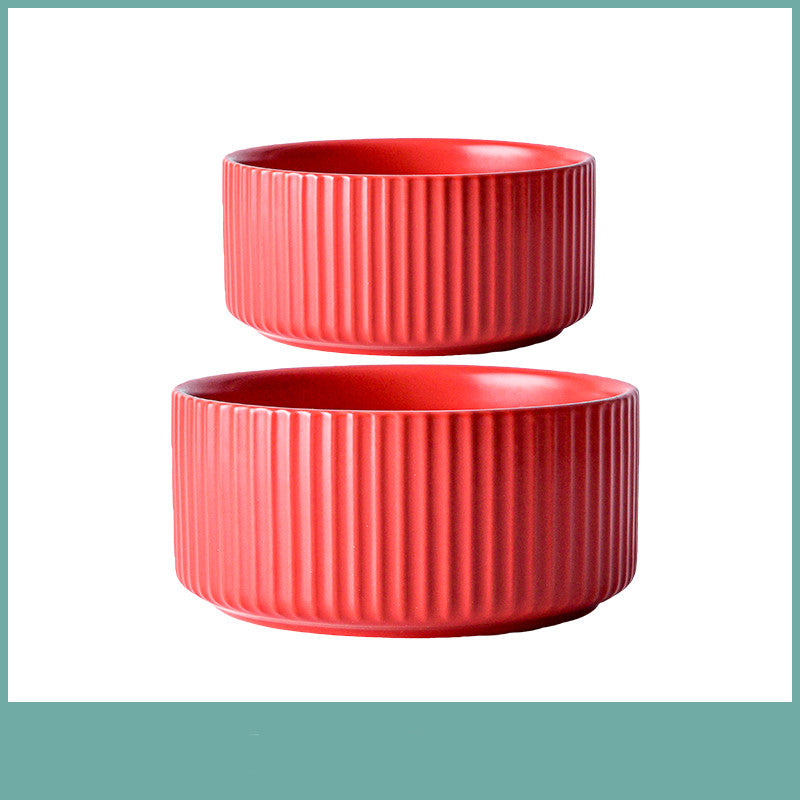 Ceramic Household Bowl Set - Food Safe, Solid Color, 6/8 Inch or Set