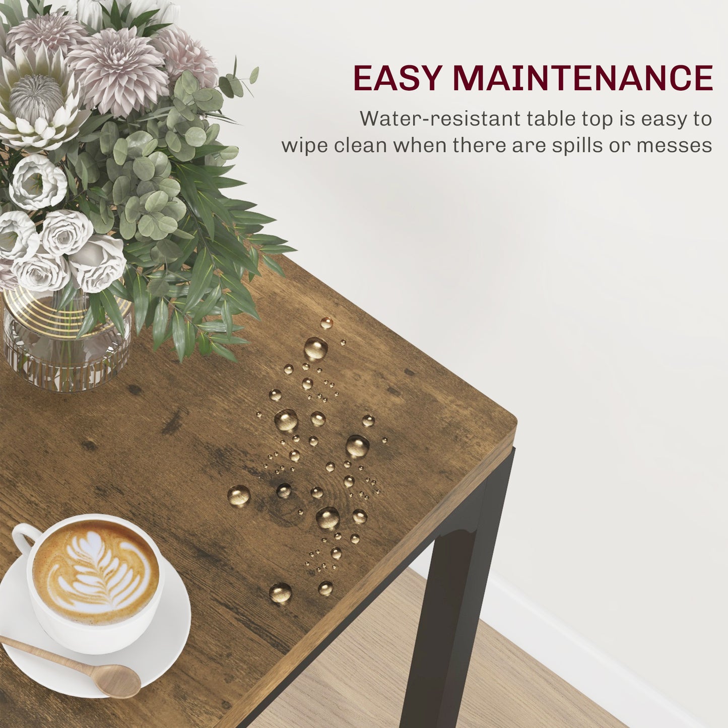 3-Piece Rustic Dining Room Set for Small Spaces - Brown