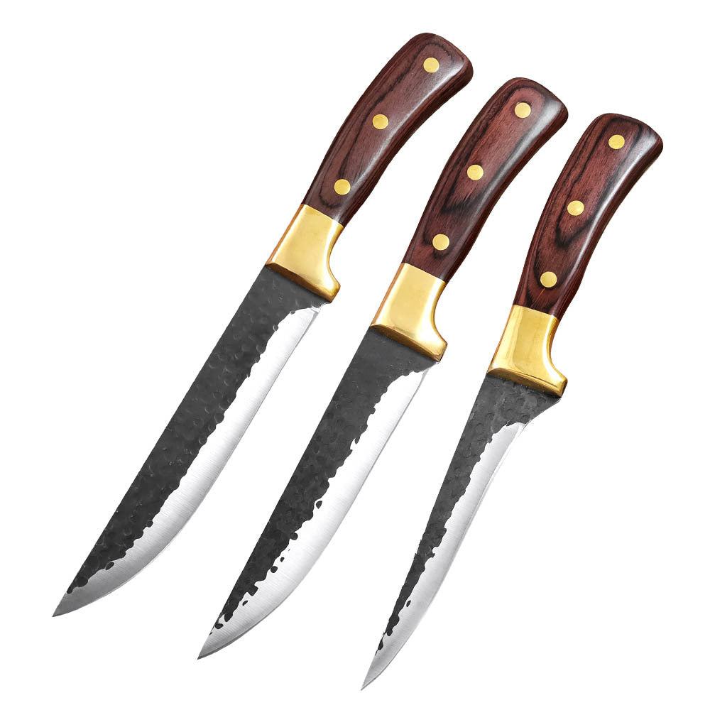 Boning Knife with Leather Case - Stainless Steel Kitchen Tool for Meat Preparation