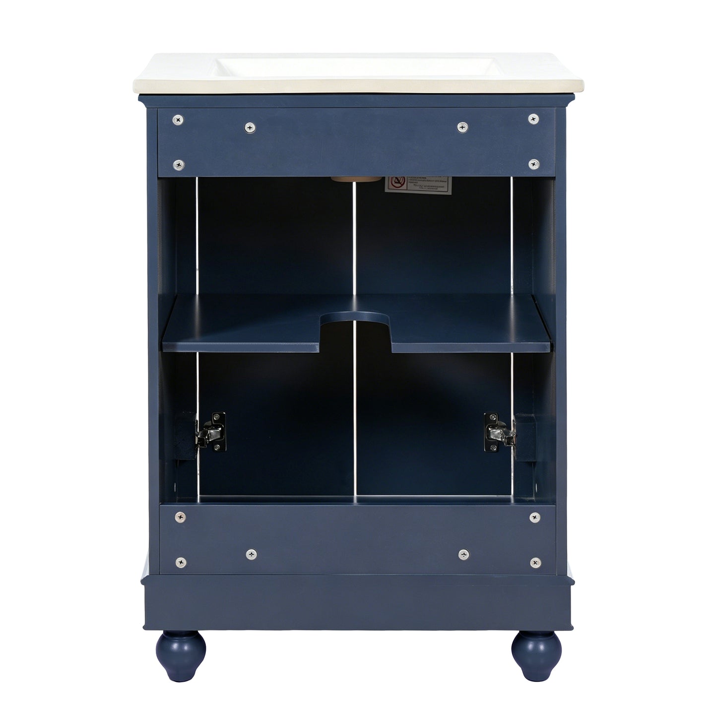 24-Inch Blue Bathroom Vanity Cabinet with Ceramic Sink