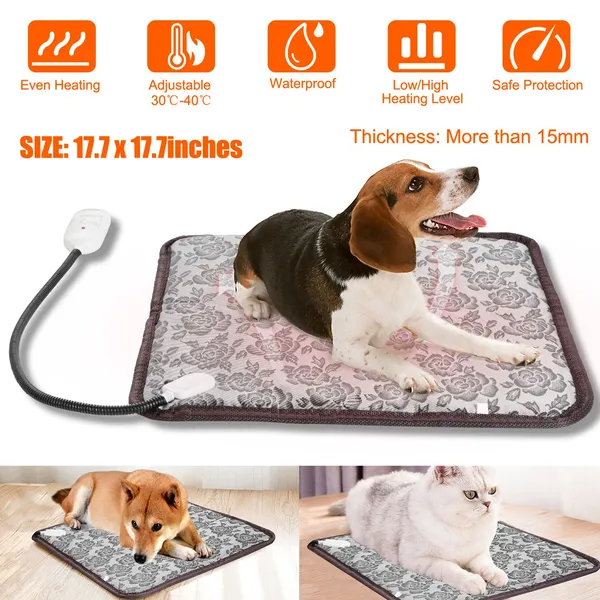 Waterproof Electric Pet Heating Pad for Dogs & Cats, Adjustable Temperature