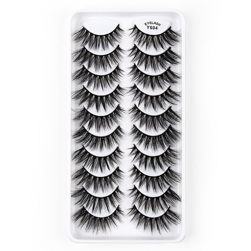 3D Imitation Mink False Eyelashes Natural Length - Pack of 10 Pairs