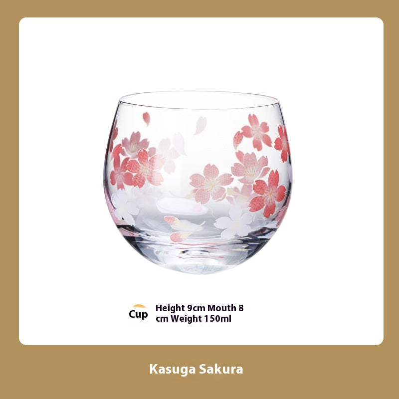 Cherry Blossom Tumbler Glass Cup for Home Office Drinkware