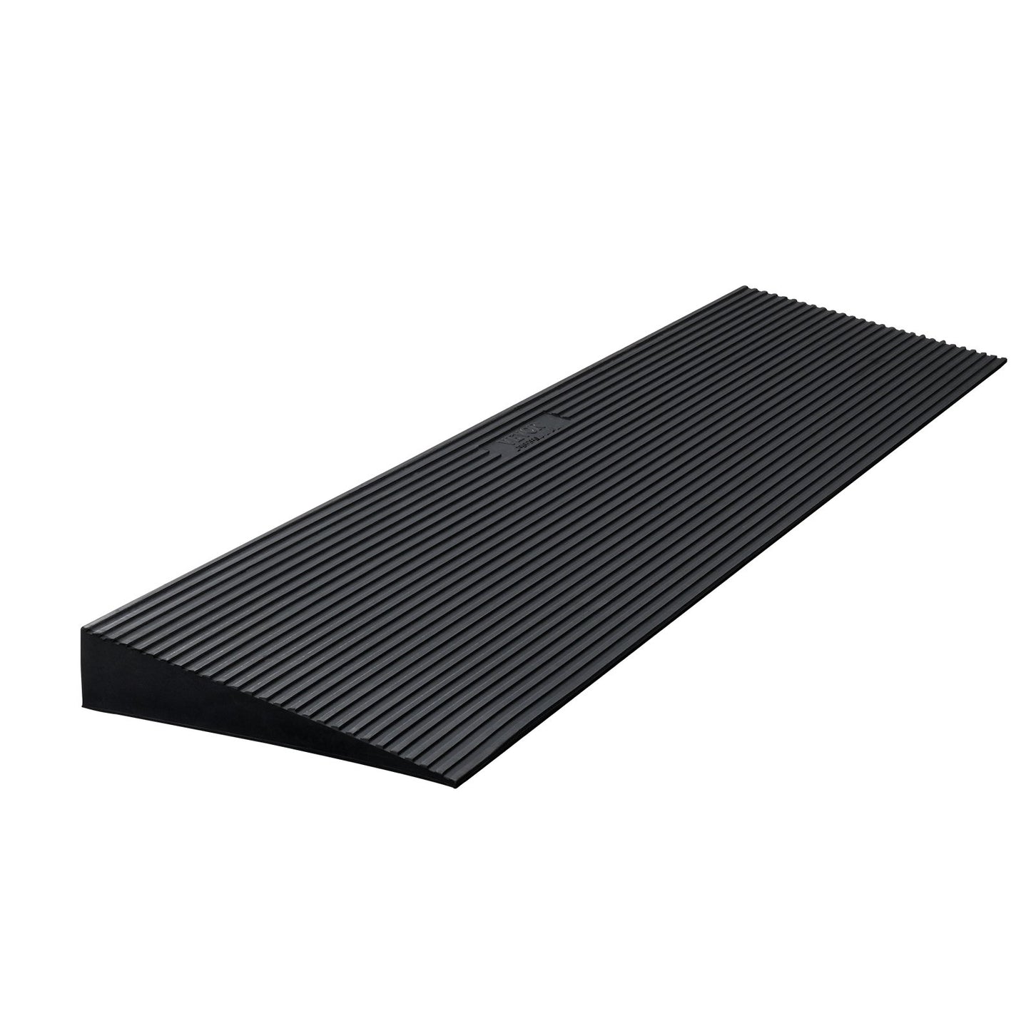 6' Adjustable Threshold Ramp for Wheelchairs & Robots Non-Slip Rubber Doorway Accessory - Black