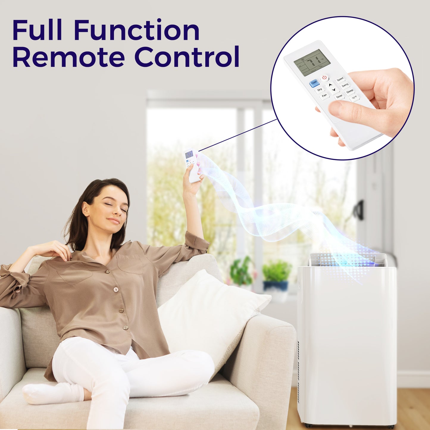 Portable 12000 BTU Air Conditioner with Remote Control for Room Up to 550 Sq.Ft. - White