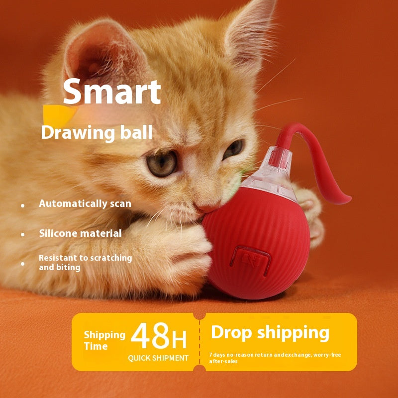Interactive Cat Toy Ball with Multiple Modes and Realistic Sounds - Fun Pet Chase Toy