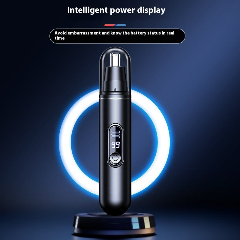 Men's Electric Nose Hair Trimmer with LED Digital Display - Rechargeable