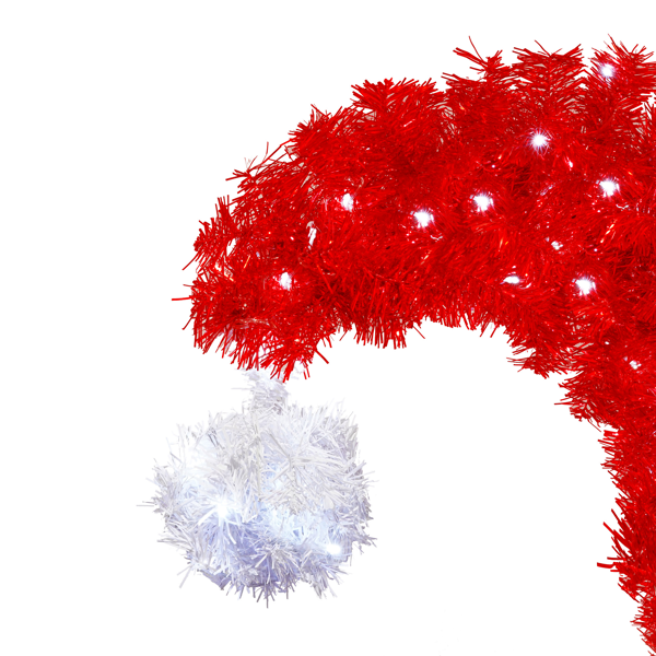 6FT LED Lighted Santa Hat Shaped Artificial Christmas Tree