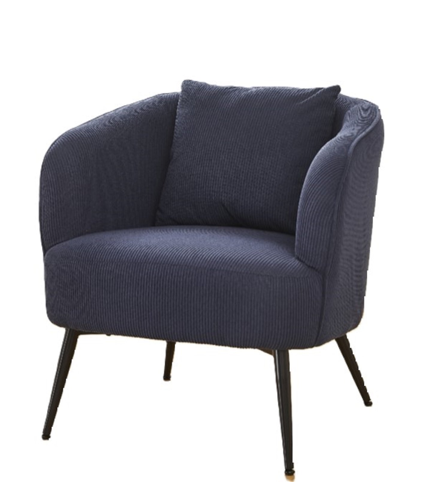 Velvet Accent Chair With Pillow, Modern Upholstered Armchair Metal
