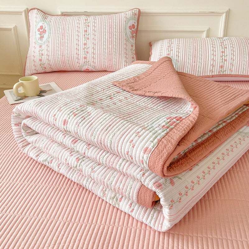 Three-Piece Quilted Bed Cover Set - Multiple Sizes & Patterns