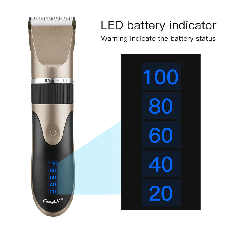 Electric Hair Clipper with Digital Display & USB Charging