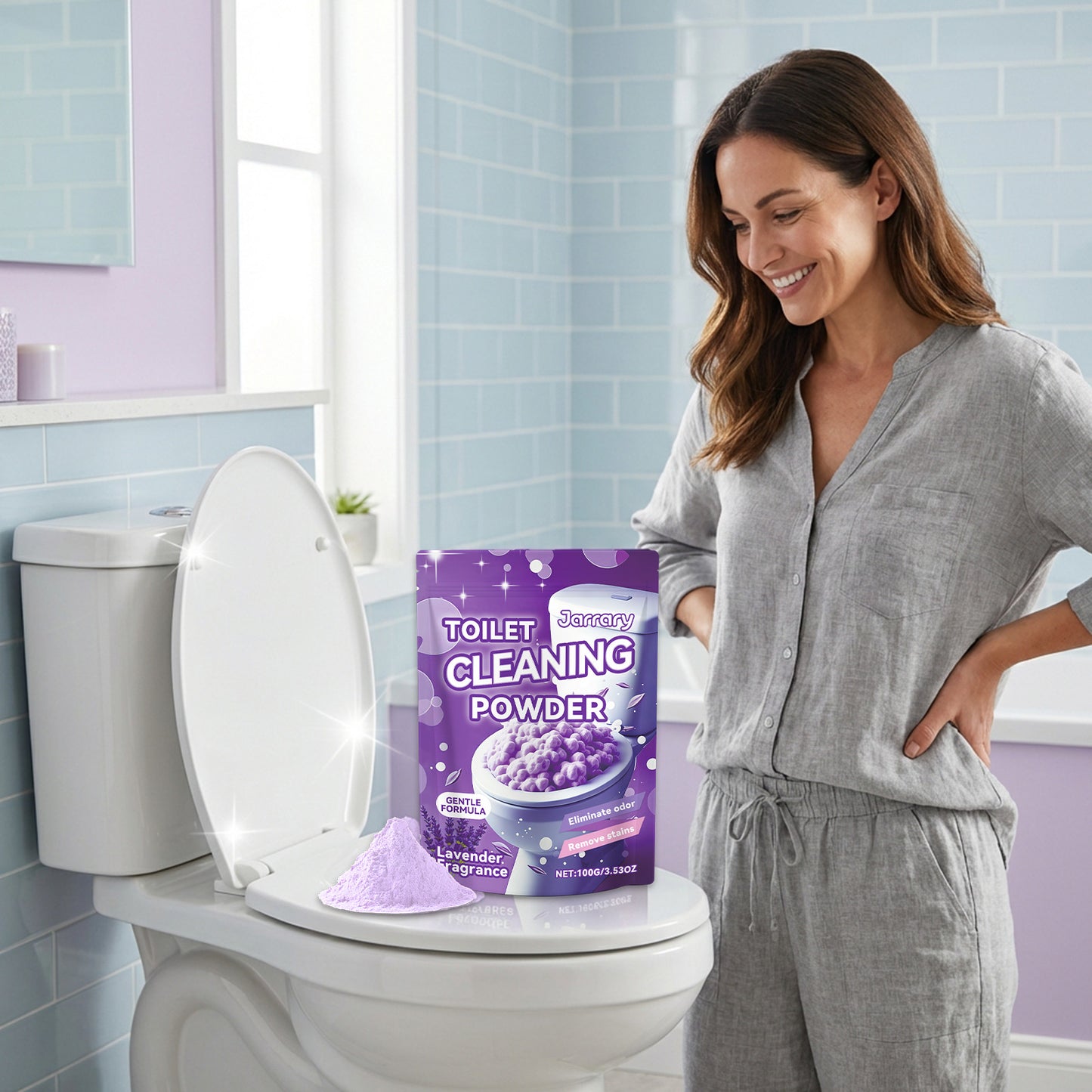 Toilet Cleaning Powder 100g - Effective Bathroom Disinfectant & Freshener