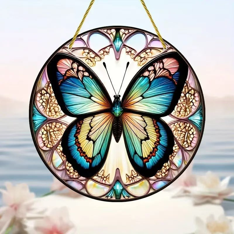 Butterfly Wall Art Decor - Acrylic Hanging Painting for Home & Garden