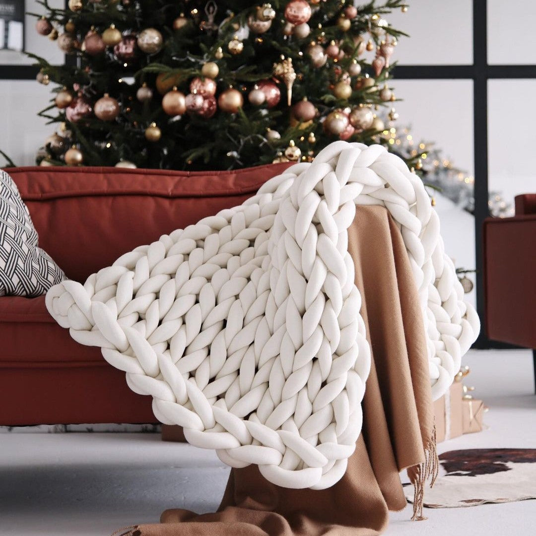 Cross Border Hand Woven Wool Blanket - Thick & Soft Home Bedding