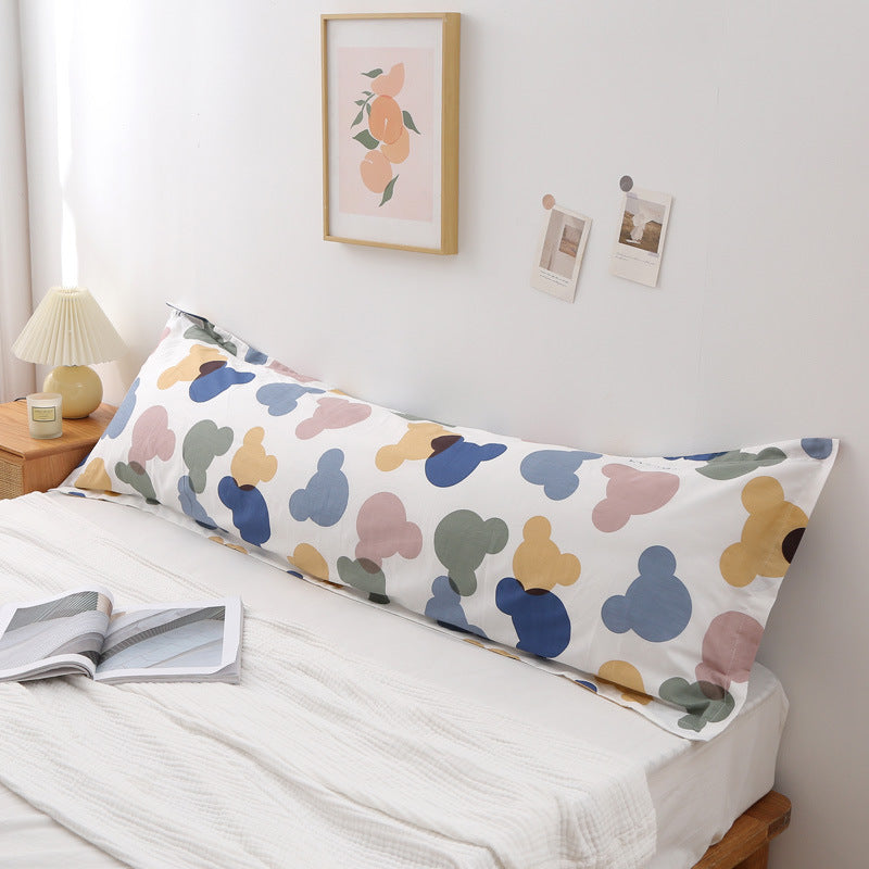 Double Cotton Pillowcase with Cartoon Prints - 48x120cm Home Textiles