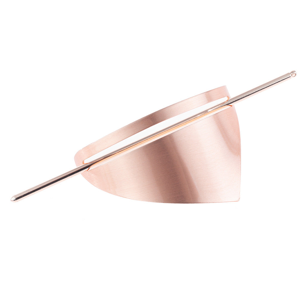 Geometric Metal Hair Clip - Brushed Finish