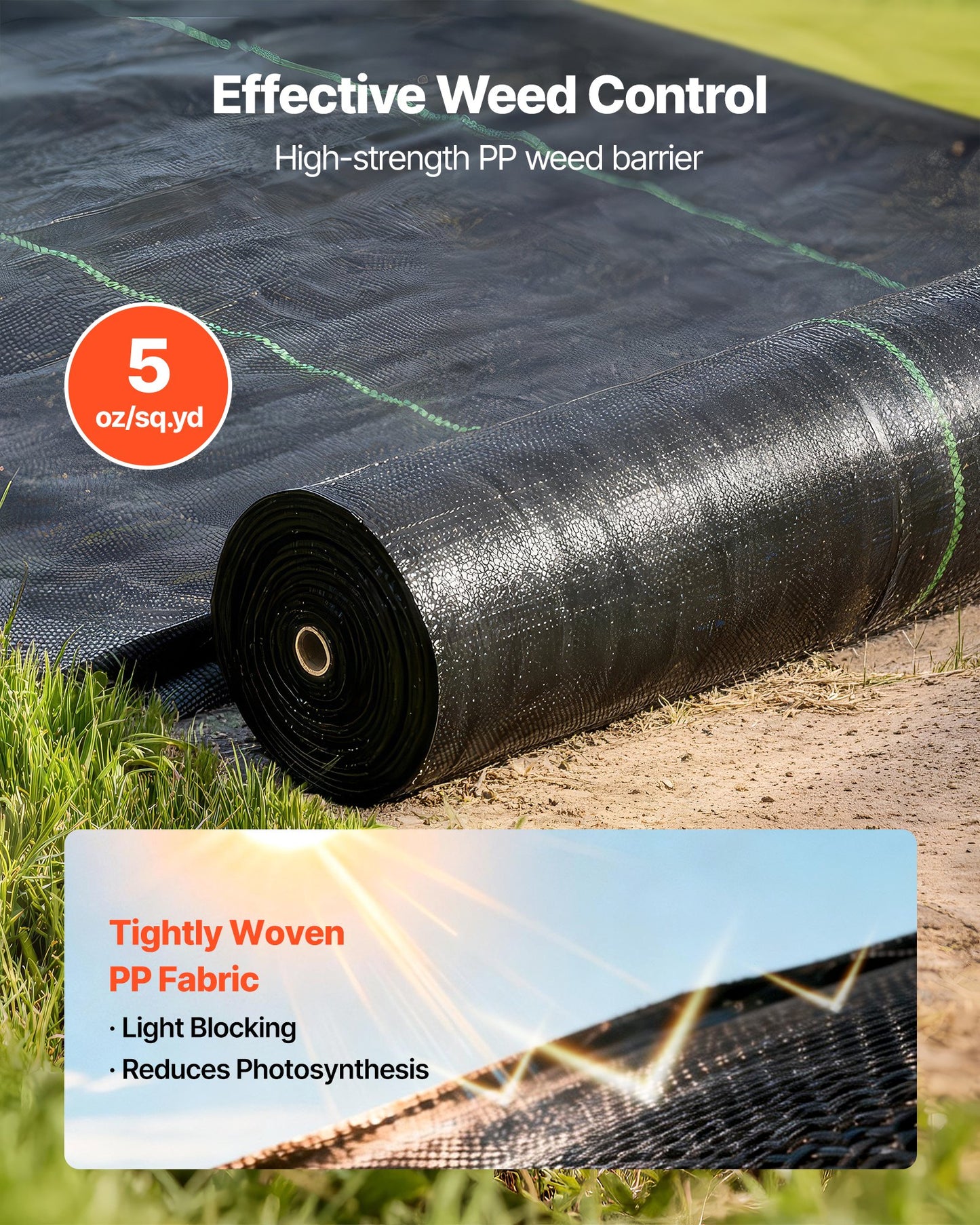 Heavy Duty Landscape Fabric 6x250 ft Black Weed Barrier Ground Cover Garden Mat