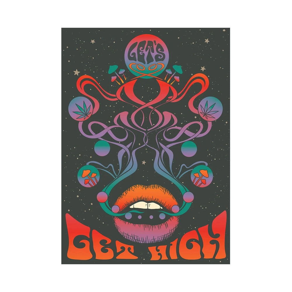 Psychedelic Bohemian Abstract Canvas Wall Art - Framed & Frameless Options