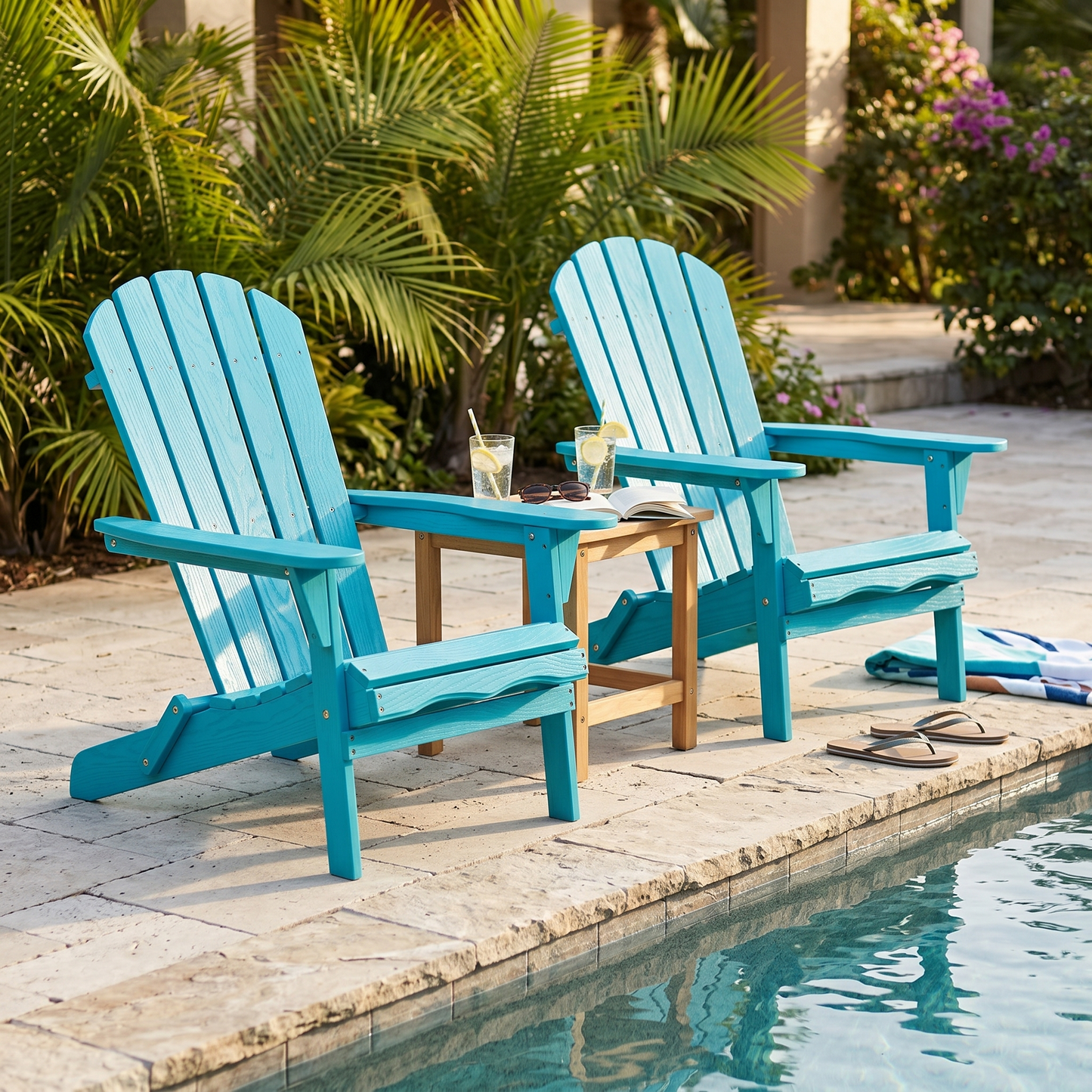 Wood Lounge Patio Chair For Garden Outdoor Wooden Folding Embossed