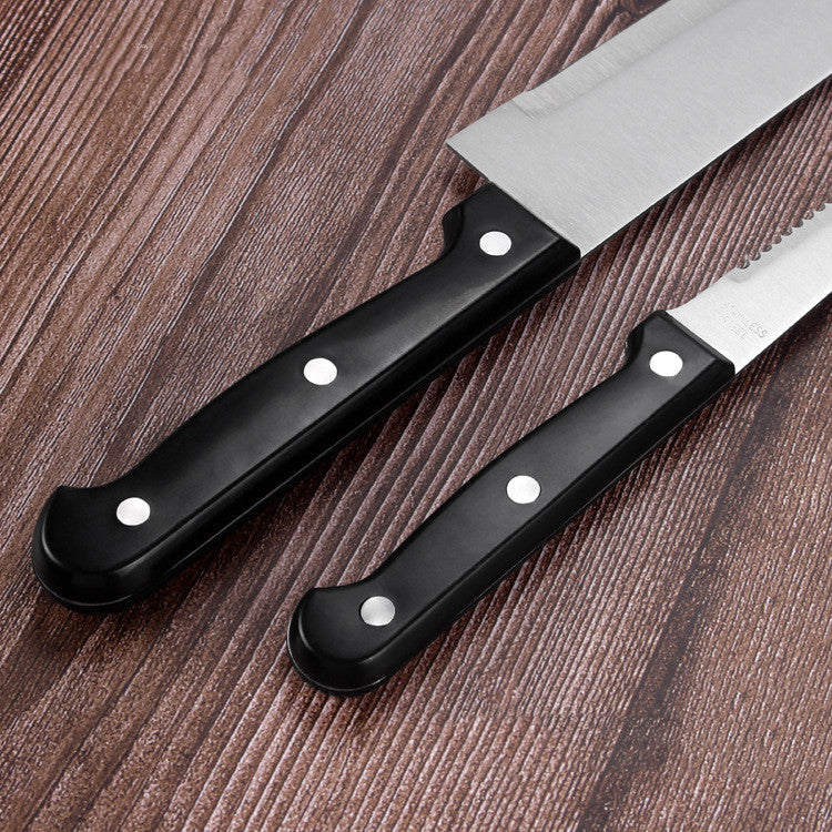 Multi-Functional 7-Piece Kitchen Knife Set - Stainless Steel Chef & Bread Knives