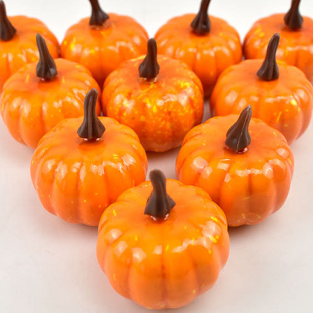 12-Pack Artificial Pumpkins for Thanksgiving Decor - 5.2cm