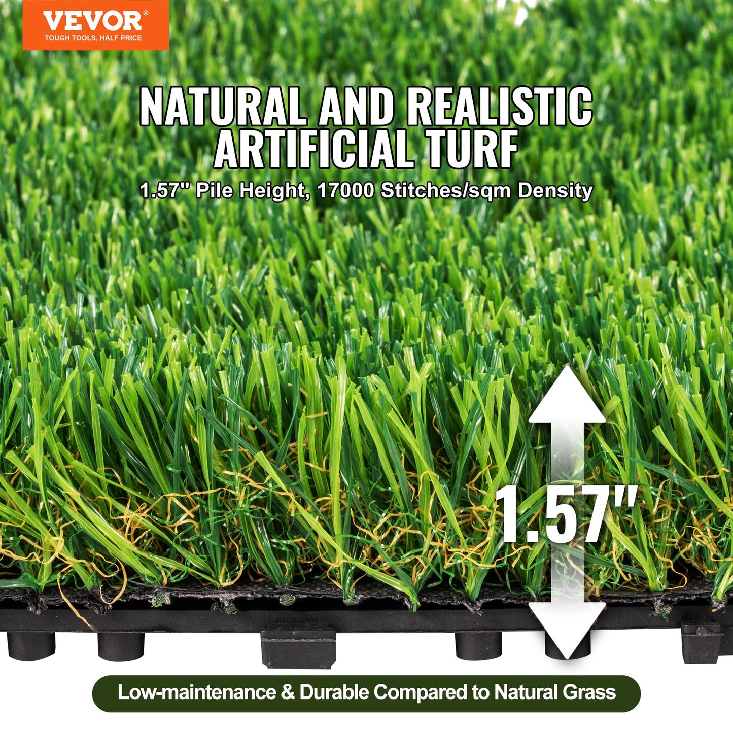 Artificial Grass Tiles Interlocking Turf Set 18 Pack - Multi-Color Garden & Patio Flooring
