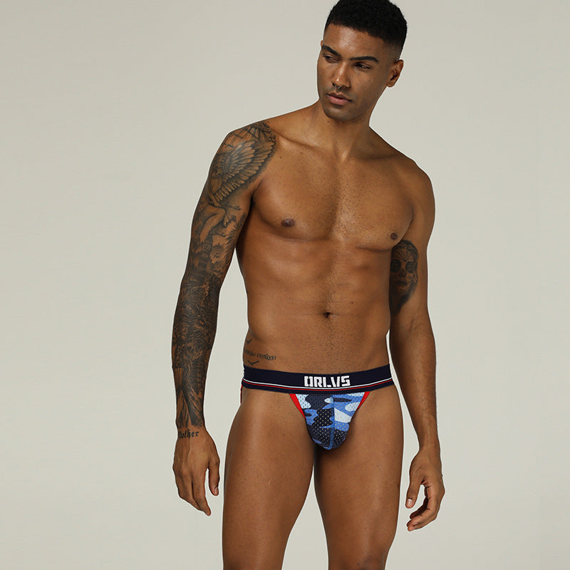 Men's Cotton Mesh G-String Trousers - Breathable, Comfortable Underwear