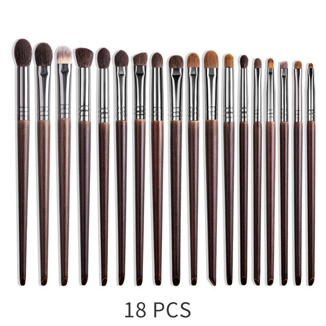 Natural Makeup Brush Set with Goat Hair - 22/24 Pieces for Face & Eyes