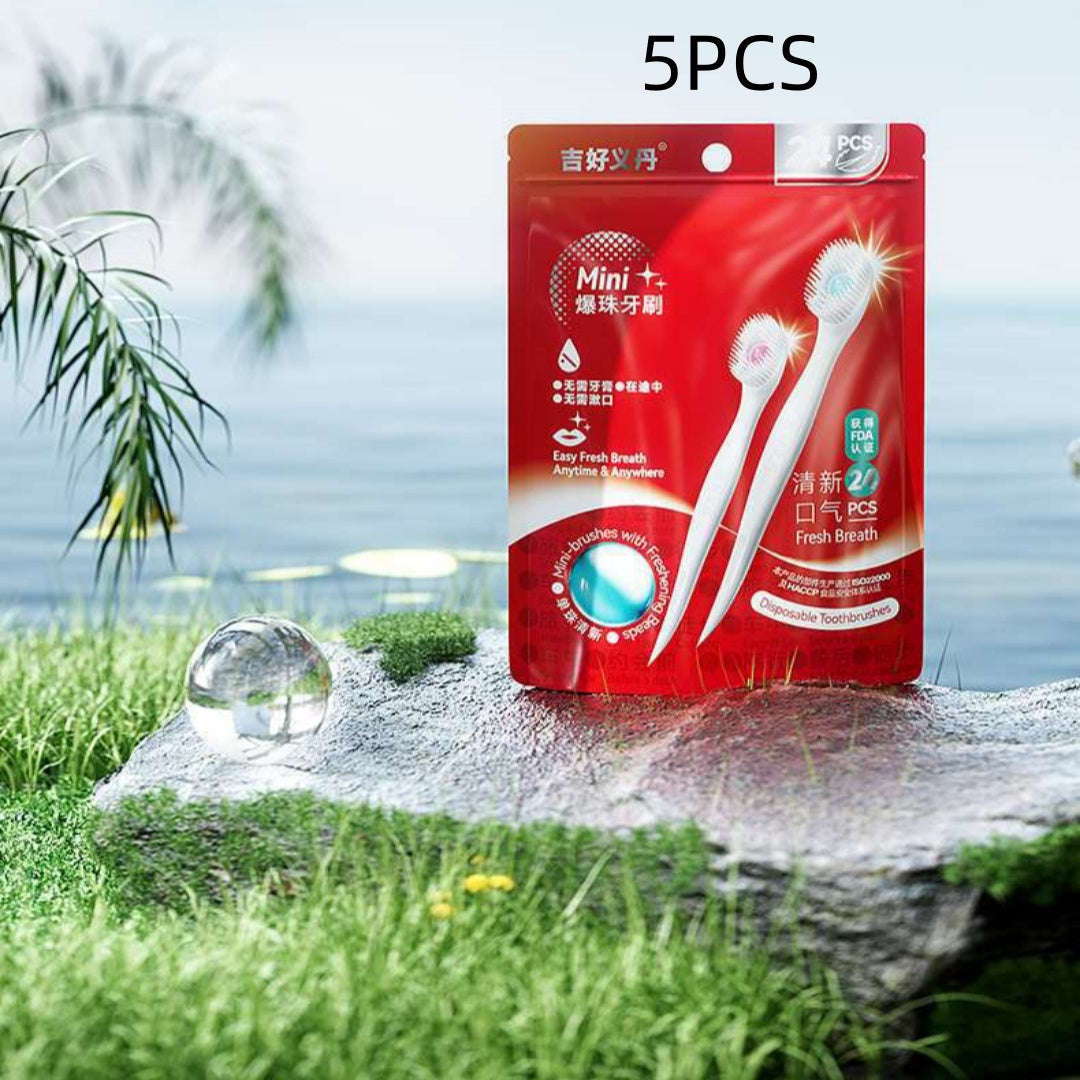 Mini Travel Disposable Toothbrush Set with Multiple Flavors
